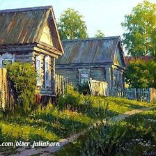 Схема вышивки «деревенька»