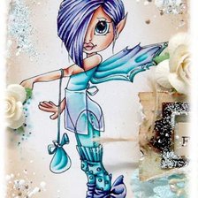 Схема вышивки «голубая девочка»