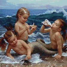 Схема вышивки «Малыши-русалки»