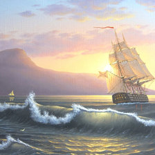 Схема вышивки «Парусник»