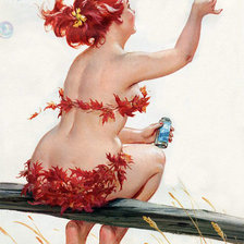 Схема вышивки «Хильда и мыльные пузыри»