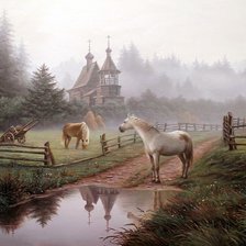 Схема вышивки «пейзаж»