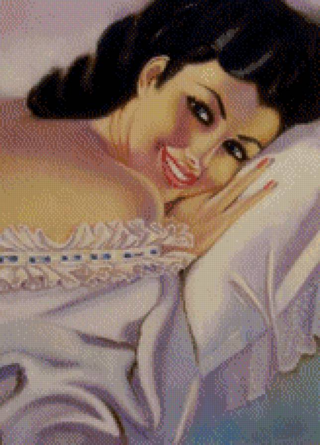 Сладкая - живопись, искусство, картина, девушка - предпросмотр