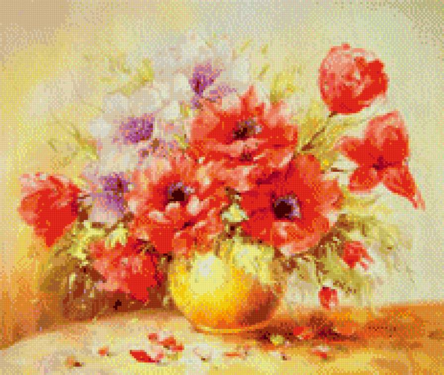 Красивый букет - искусство, цветы, картина, живопись - предпросмотр