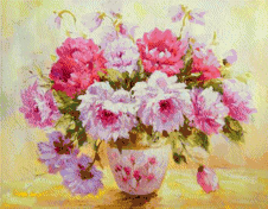 Пионы - картина, живопись, искусство, цветы - предпросмотр