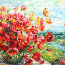 Схема вышивки «Букет маков»