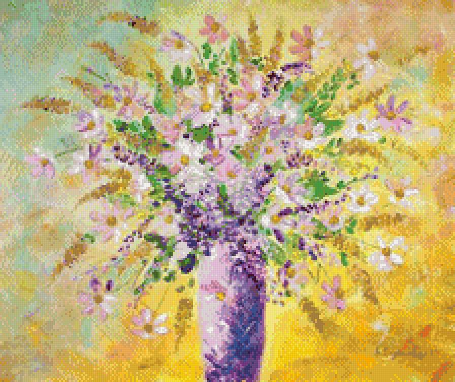 Солнце в цветах - искусство, живопись, картина, цветы - предпросмотр