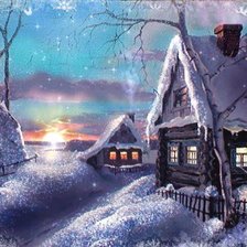 Схема вышивки «Деревенька»