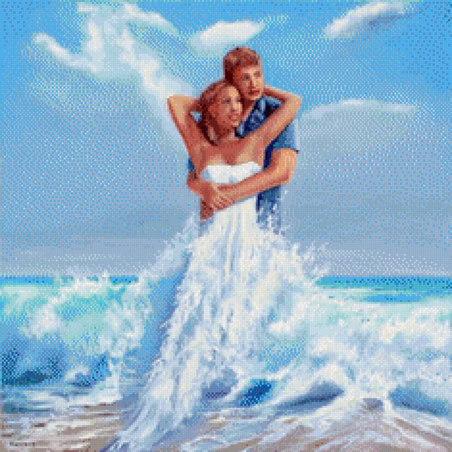 Романтика - любовь, пара, живопись, картина, искусство - предпросмотр