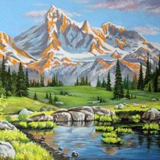 Схема вышивки «Горы»