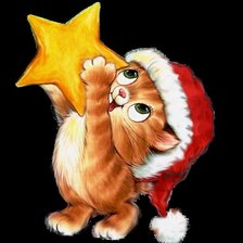 Схема вышивки «новогодний котик»