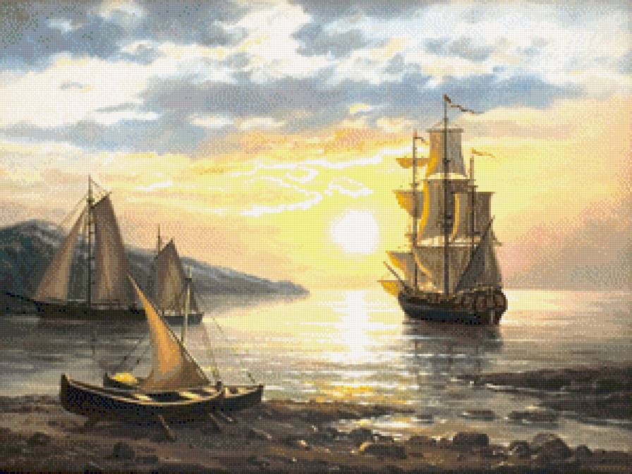 Море - парусник, вода, красота, море - предпросмотр