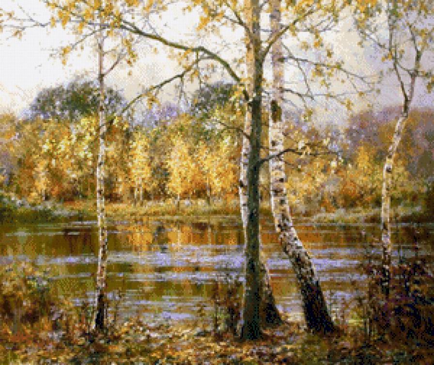 Природа - лес, деревья, солнечный день, пейзаж, красота, вода - предпросмотр