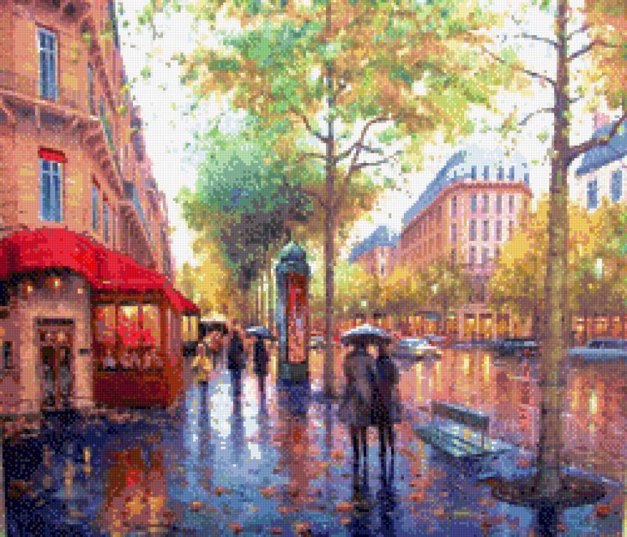 Осень в городе - осень, пейзаж, люди, город - предпросмотр