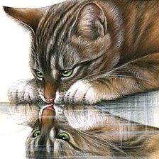 Схема вышивки «котик»