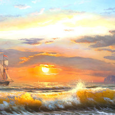 Схема вышивки «Парусник»