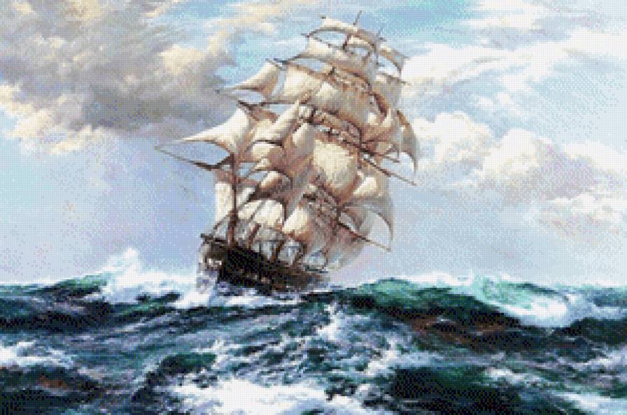 Парусник - морской пейзаж, красота, море, вода, парусник - предпросмотр