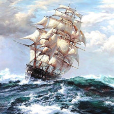 Схема вышивки «Парусник»