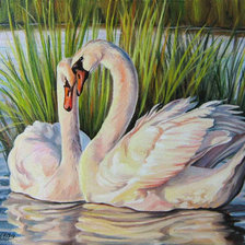 Схема вышивки «Лебеди»