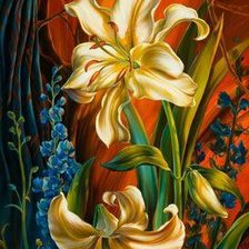 Схема вышивки «ирис желтый»