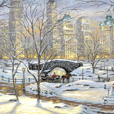 Схема вышивки «Зима в городе»