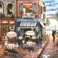 Схема вышивки «город,кафе»