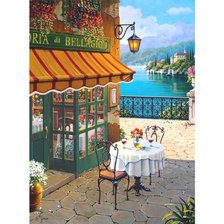 Схема вышивки «город,кафе»