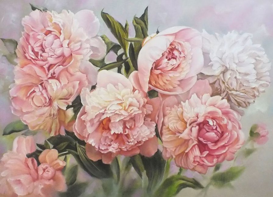 Пионы - букет, цветы, цветок, пион - оригинал