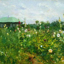 Схема вышивки «Мальвы К.Коровин»