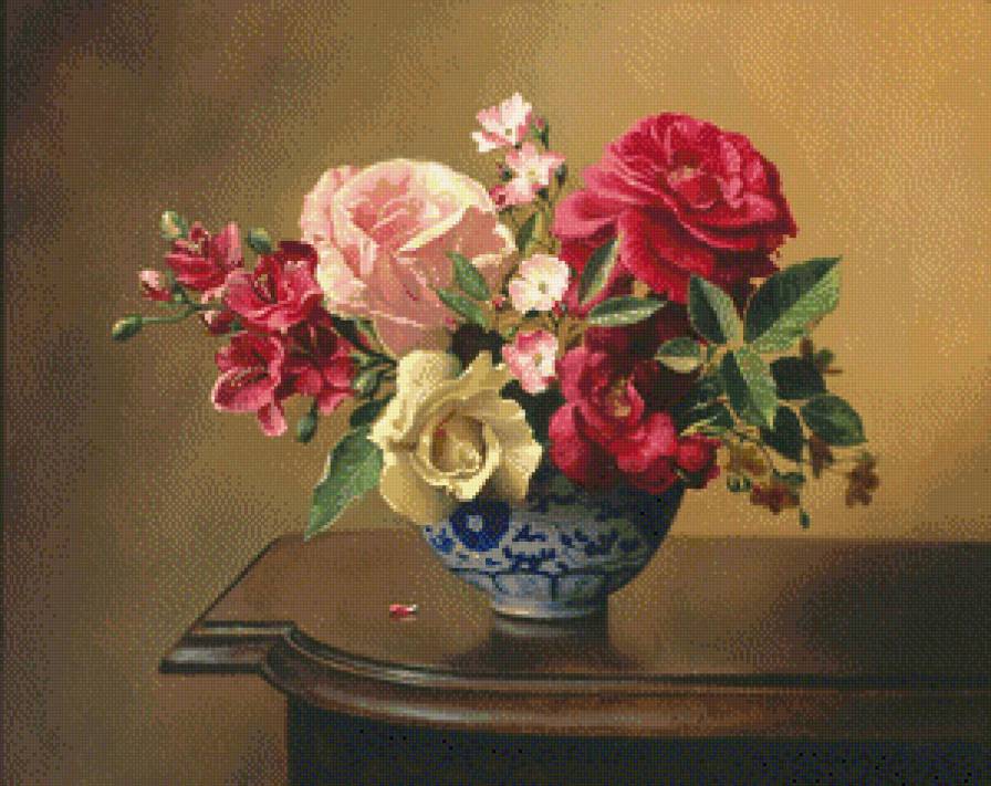 Цветы - картина, цветы, красота, букет, живопись - предпросмотр