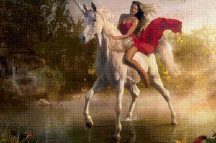 Единорог - девушка, единорог - предпросмотр