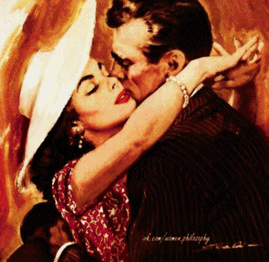 Страсть - пара, любовь, поцелуй, девушка - предпросмотр