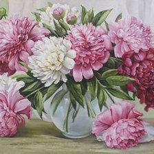 Схема вышивки «пионы»