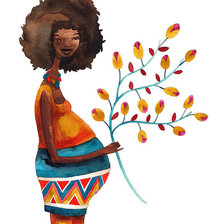 Схема вышивки «Pregnant Afircan Woman By Barbara SS»