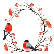 Схема вышивки «Снегири»