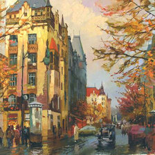 Схема вышивки «Осень в городе»