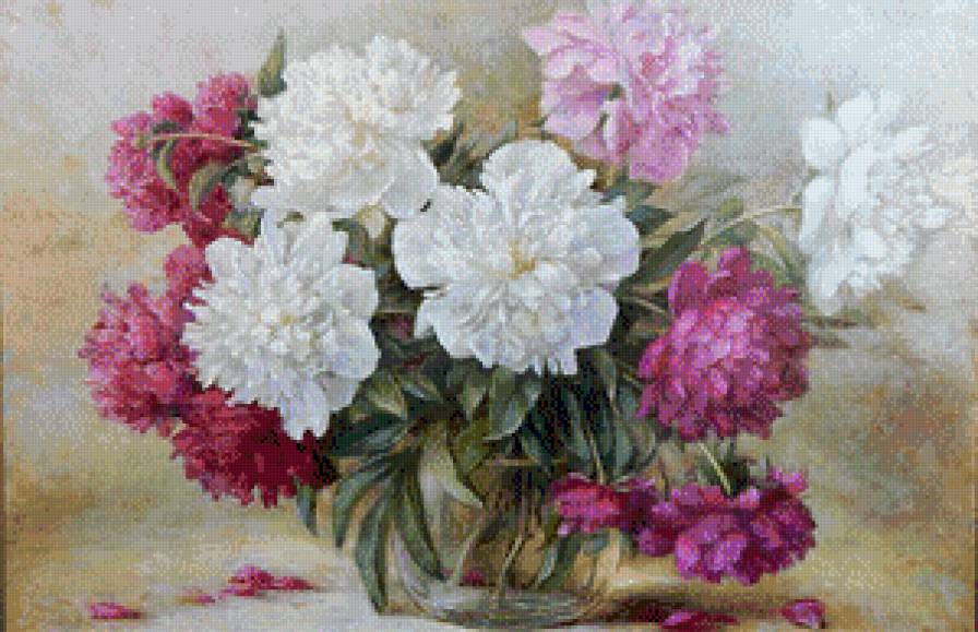 Цветы - букет, картина, красота, цветы, живопись - предпросмотр