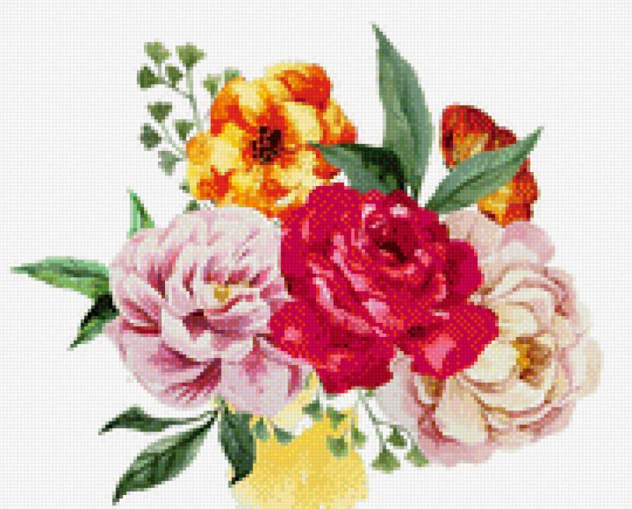 Букет - букет, цветы, акварель - предпросмотр