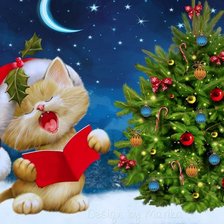 Схема вышивки «Новогодний кот»