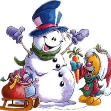 Схема вышивки «Снеговик»