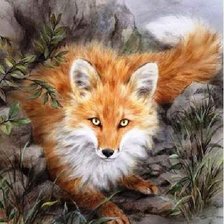 Схема вышивки «лисичка»