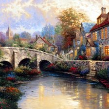 Схема вышивки «цветочный городок»