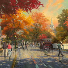 Схема вышивки «осенний городок»