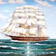 Схема вышивки «Парусник»