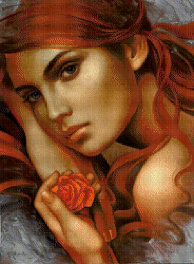 А.Брагинский. Девушка с розой. - девушка, портрет - предпросмотр