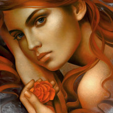 Схема вышивки «А.Брагинский. Девушка с розой.»