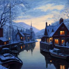 Схема вышивки «Голландия зимой»