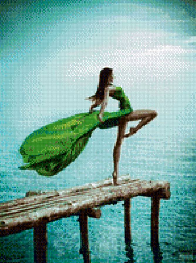 Грация - вода, девушка, платье, красиво - предпросмотр