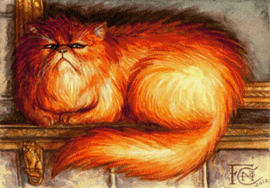 Рыжий - животные, рисунок, кот, коты - предпросмотр