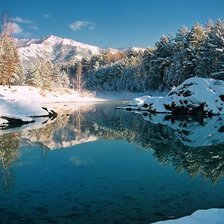 Схема вышивки «лесное озеро зимой»